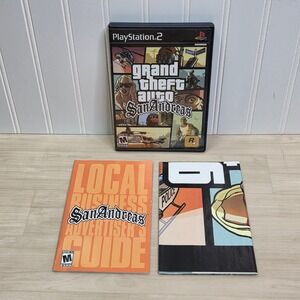 CASE MAP MANUAL ONLY Grand Theft Auto San Andreas Sony PlayStation 2 PS2 Black